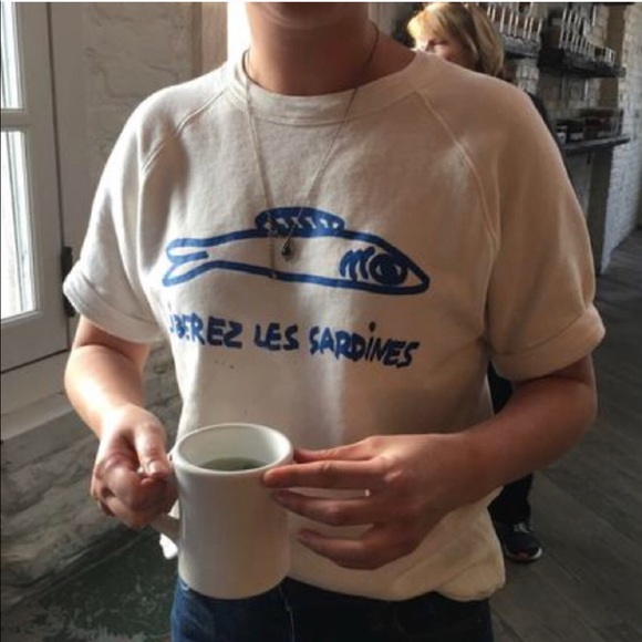 Clare V Tops - ISO Les Sardines Sweatshirt Tee Clare V